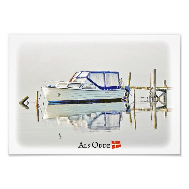 Foto Belo barco em Als Odde/Denmark Photo Impressão! (Frente)