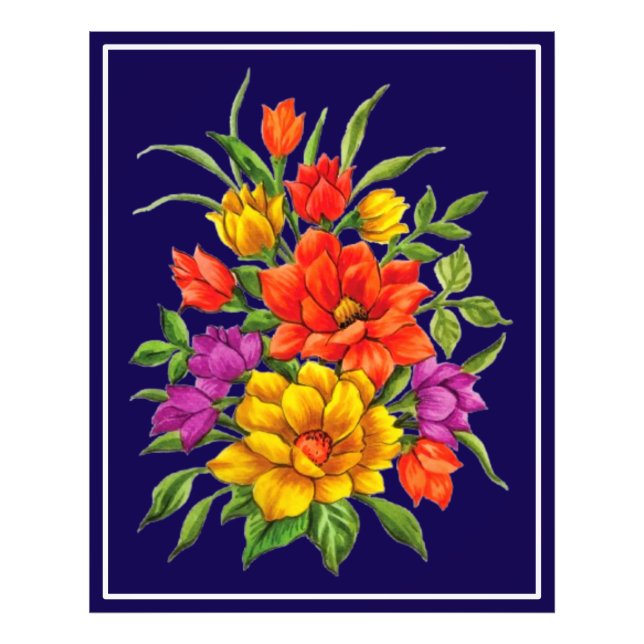 Foto Belo Buquê De Flores Em Aquarela-34123 (Frente)