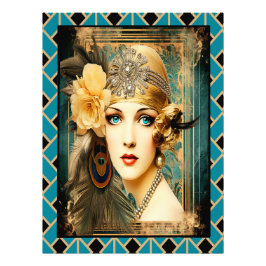 Foto Belo Poster de Flapper Elegante.