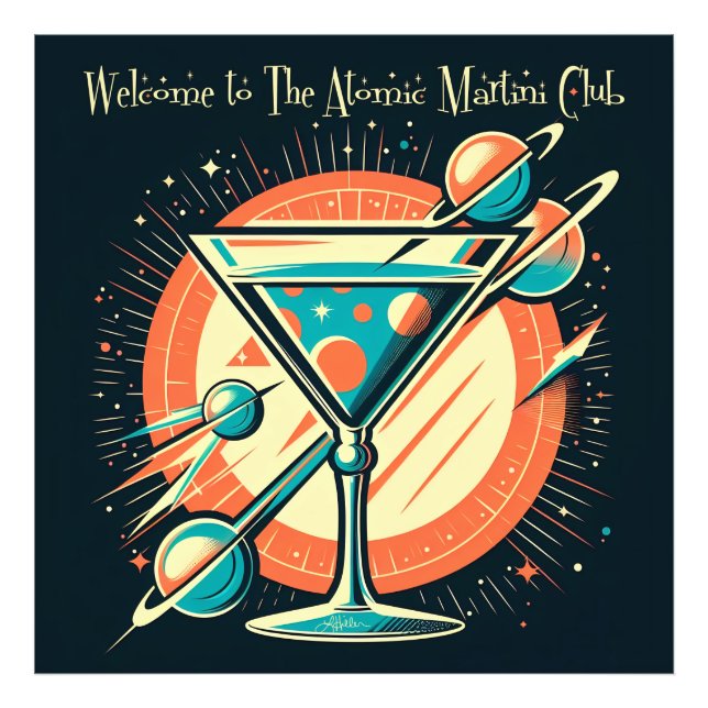 Foto Bem-vindo ao Clube do Martini Atômico Era Espacial (Frente)