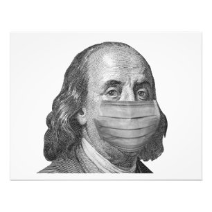 Foto Benjamin Franklin na máscara