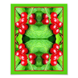 Foto Berries vermelhos com Raindrots Mirror Abstrato Na