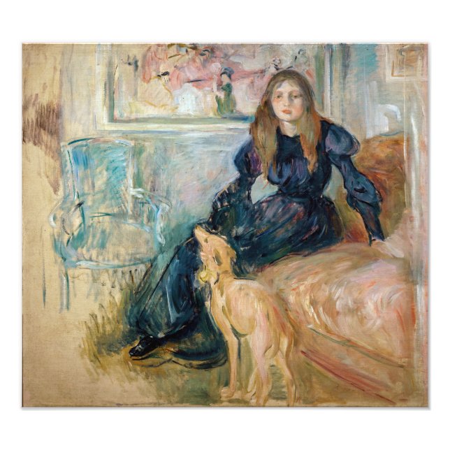 Foto Berthe Morisot - Julie e o seu Greyhound Laerte (Frente)