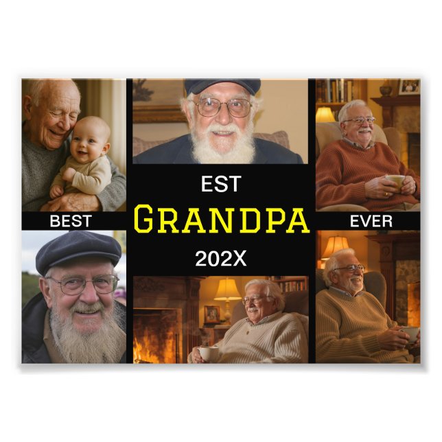 Foto Best Grandpa Ever Photo Collage (Frente)