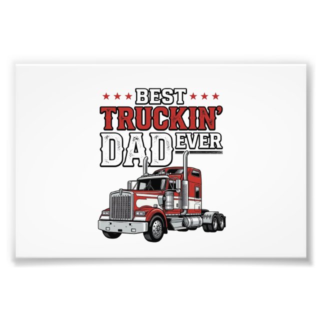 Foto Best Truckin Dad Ever Vintage Truck Shirt Design_1 (Frente)