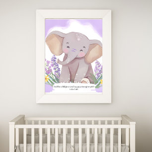 Foto Bíblia Verse Elephant Baby Nursery Art