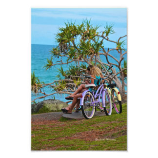 Foto Bicicletas junto ao Oceano a Cores