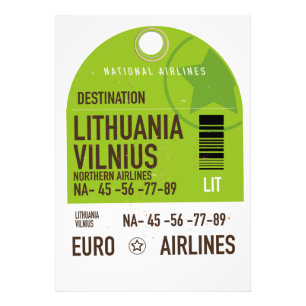 Foto Bilhete de viagem do avião de Vilnius, Lituânia