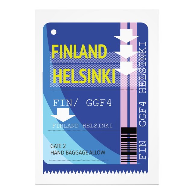 Foto bilhete de viagem Finlândia Helsinque (Frente)