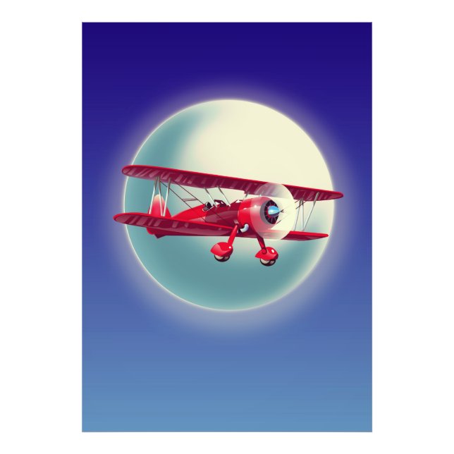 Foto Biplano Vermelho Vintage (Frente)