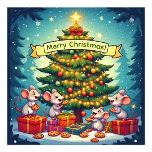 Foto Biscoitos de Ratos Fofos Árvore de Natal Alegria F