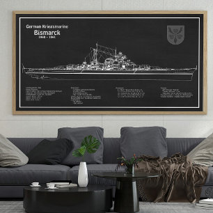 Foto Bismarck - Planos de Impressão Blueprint do Batalh