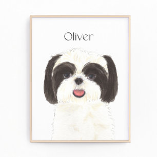 Foto Black and White Shih Tzu Art personalizado