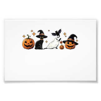 Foto Black Cat Halloween Pumpkin Boo Ghost Witch Spooky
