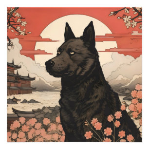 Foto Black Dog Ukiyo-e