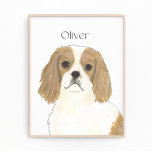 Foto Blenheim Cavalier King Charles Spaniel<br><div class="desc">Estou apaixonado por esta ilustração de uma cor d'água linda e detalhada de um cavaleiro branco e vermelho que cavalaria charles spaniel! Personalize essas impressões de arte com seu nome ou monograma para complementar sua decoração e alterar fontes selecionando a opção "editar usando a ferramenta design" na personalização. Compre o...</div>