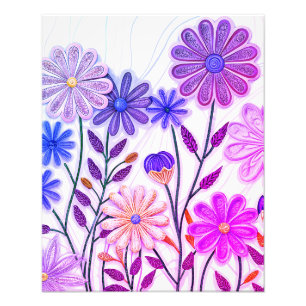 Foto Blooms em papel e thread: flor selvagem encharcada