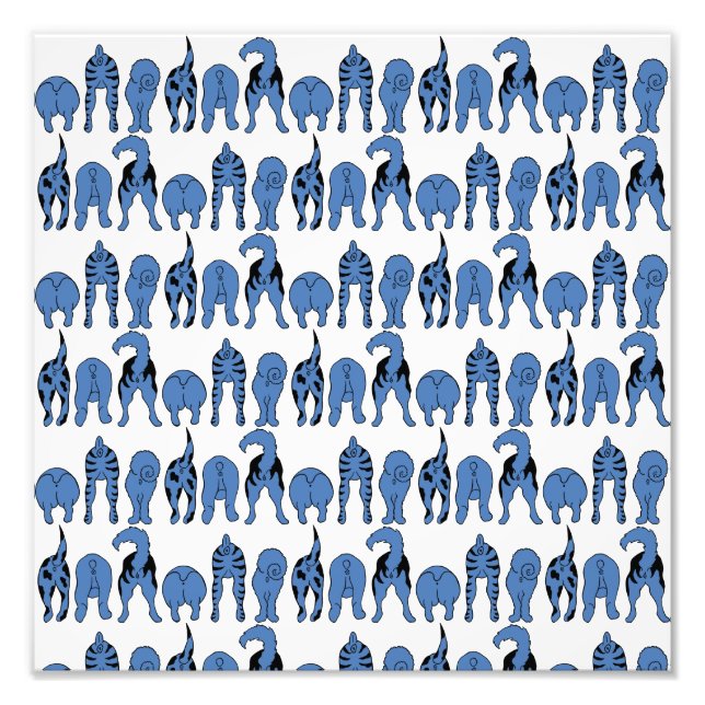 Foto Blue Dog Butts Pattern (Frente)