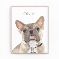 Blue Fawn Frenchie francês Bulldog Art personaliza
