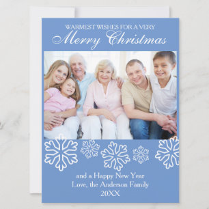 Foto Blue Snowflakes - Cartão de Natal 6,5x9