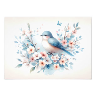 Foto Bluebird Blossom Aquarela Serenidade