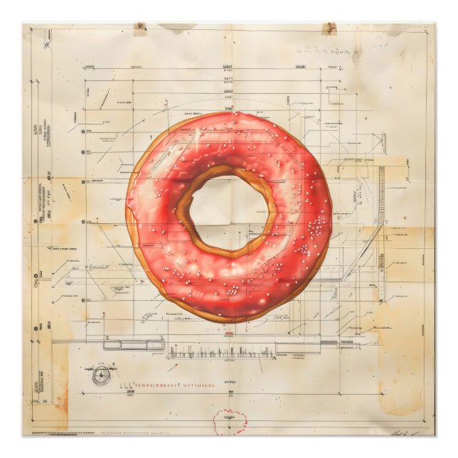 Foto Blueprint do Doughnut Vintage (Frente)