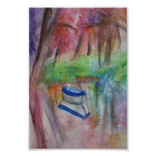 Foto Boat watercolor Art Romantic Impressão on Photo pa