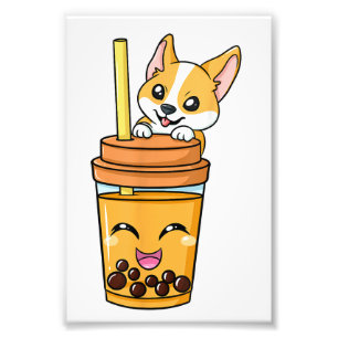 Foto Boba Tapioca Pérolas Bolhas Leite Tea Beber Corgi
