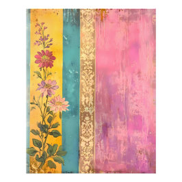 Foto Bohemian Bloom - Flores selvagens na Canvas Stripe