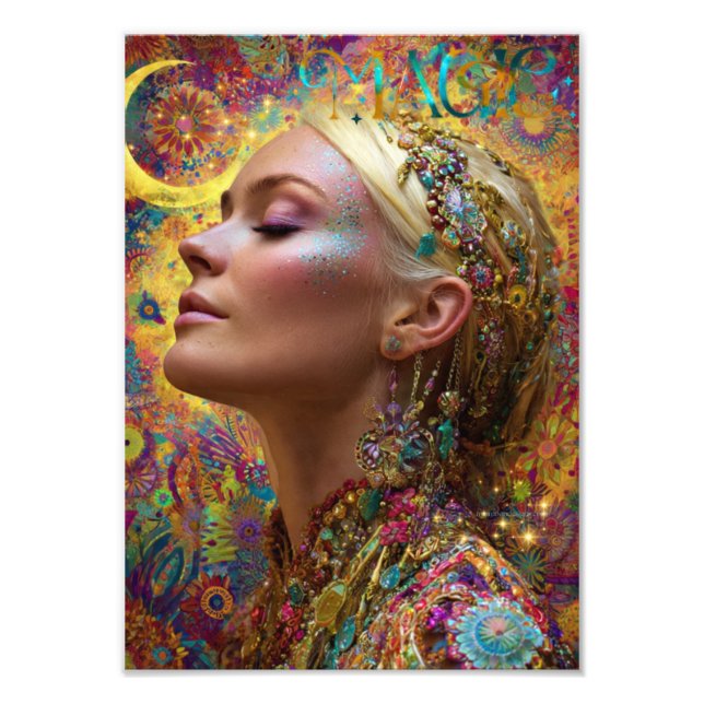 Foto Bohemian Cosmic Goddess Art Print| Magic Woman  (Frente)