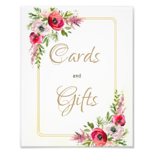 Foto Bohemian Floral Cards and Gifts Wedding Poster