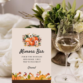 Foto Boho Pumpkin Fall Chá de fraldas Mimosa Bar