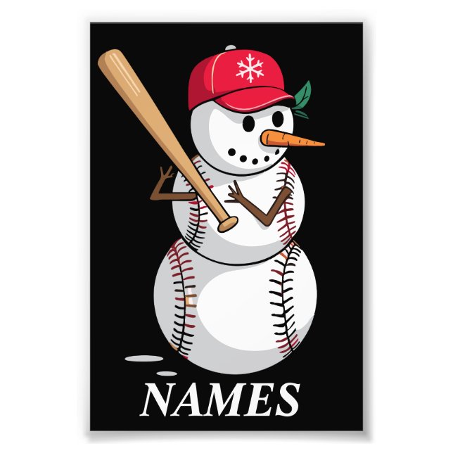 Foto Bolas de Neve de Beisebol com Nome Personalizado N (Frente)