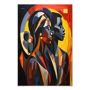 Foto Bold Abstrato Cubist Retrato Arte