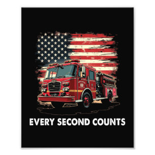 Foto Bombeiro Americano Flag Thin Red Line