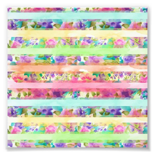 Foto Bonito flores listras Pintas aquarelas (Frente)