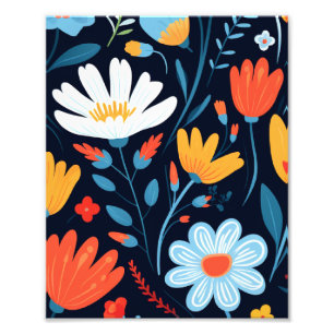 Foto Bonito Padrão Floral Preto Feminino