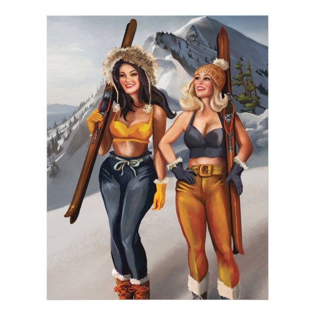 Foto Bonito Pinup Girls Skiing (Frente)