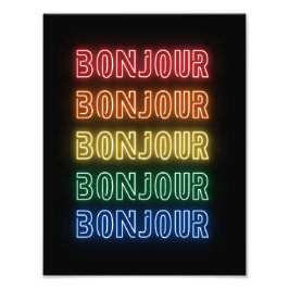 Foto Bonjour Neon Temático Moderno Arco-íris