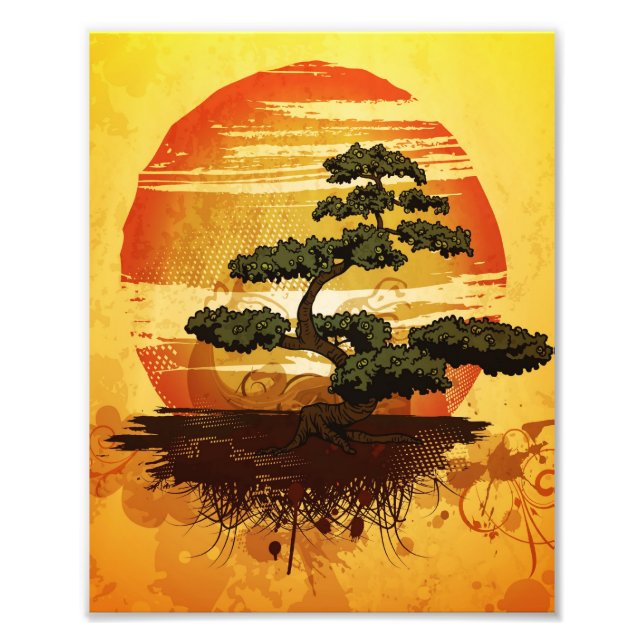 Foto Bonsai Tree Sunset (Frente)