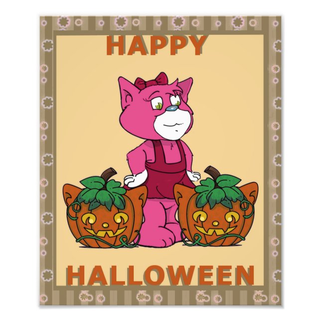 Foto Boomi Cats Gatinho Pumpkins Poster (Frente)