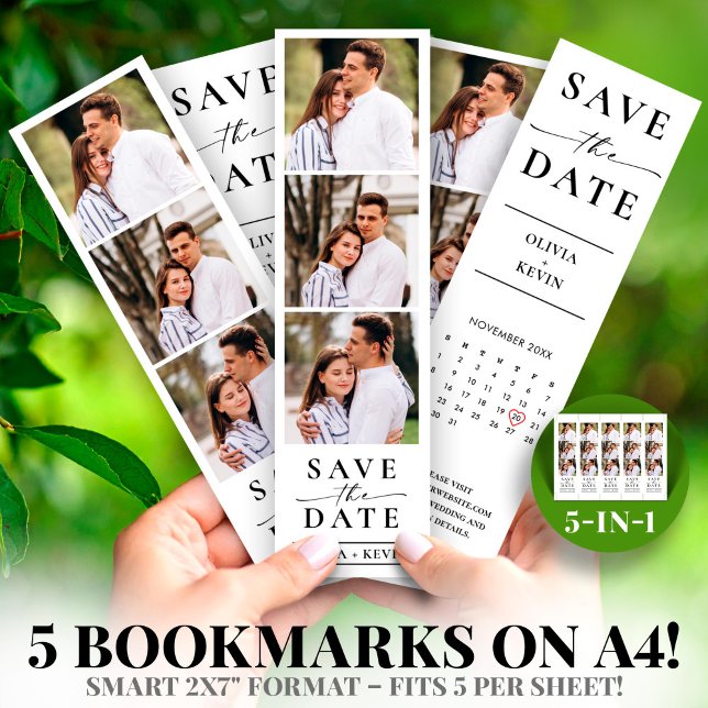 Foto Booth 2x7" Salvar a Fita de Casamento (Photo Booth 2x7" Save the Date Wedding Strip)