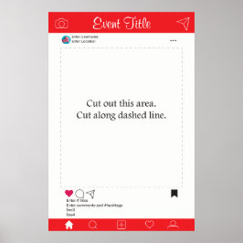 Foto Booth Prop Frame Poster Design de Mídia Socia