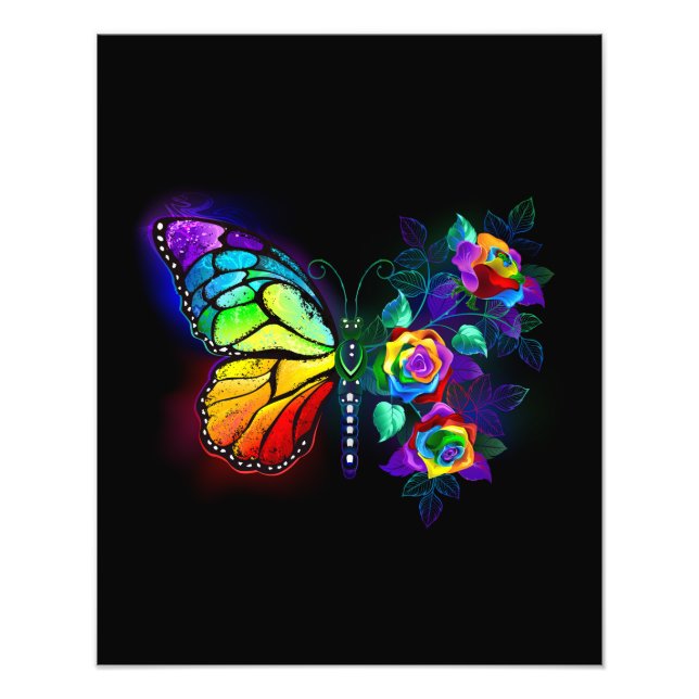 Foto Borboleta-flor-arco-íris (Frente)