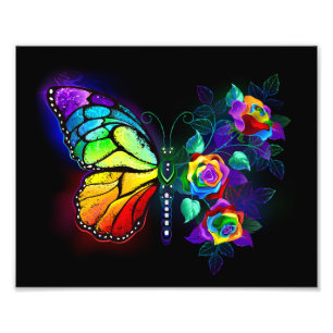 Foto Borboleta-flor-arco-íris