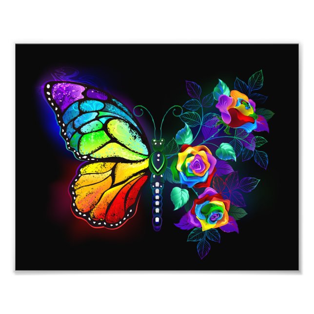 Foto Borboleta-flor-arco-íris (Frente)