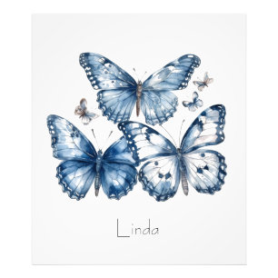 Foto Borboletas em Azul de Delft, personalizável