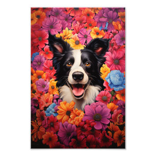Foto Borda Collie em flores
