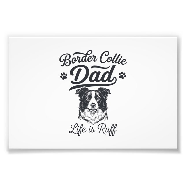 Foto Border Collie Dad Life Is Ruff Vintage Shirt Desig (Frente)