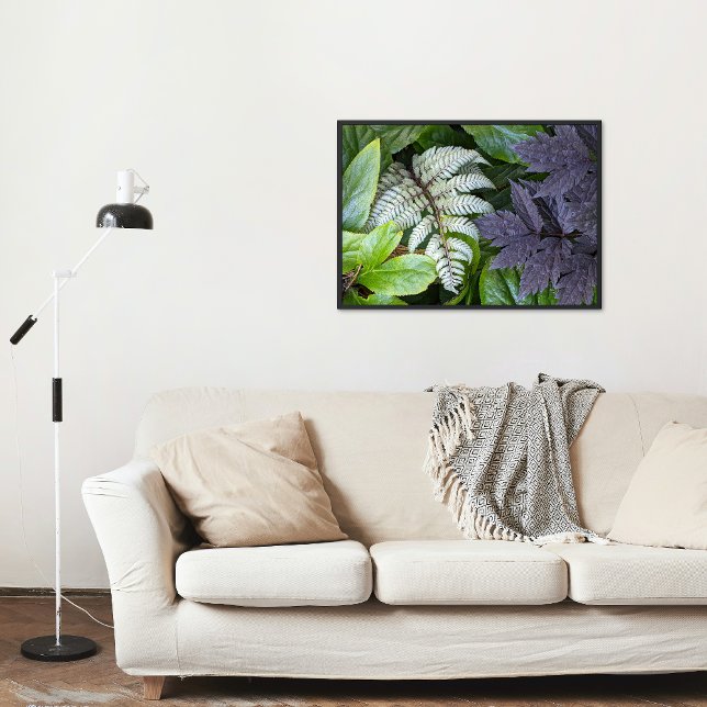 Foto Botânica de Fern e Folhagem Pintada Japonesa (In Situ Framed)